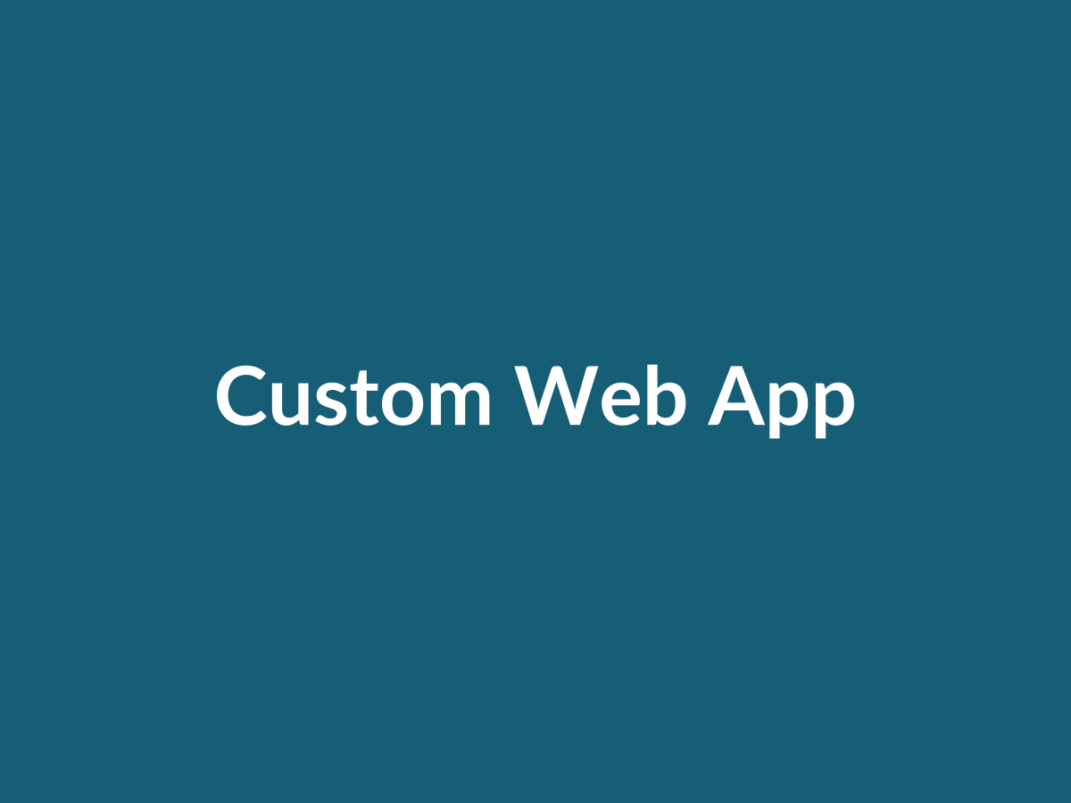 Custom web application dashboard placeholder